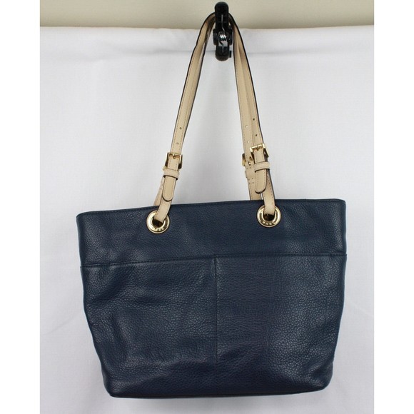 Michael Kors Purse Double Strap Handles with Matching Wallet Color Navy Blue - Picture 5 of 10